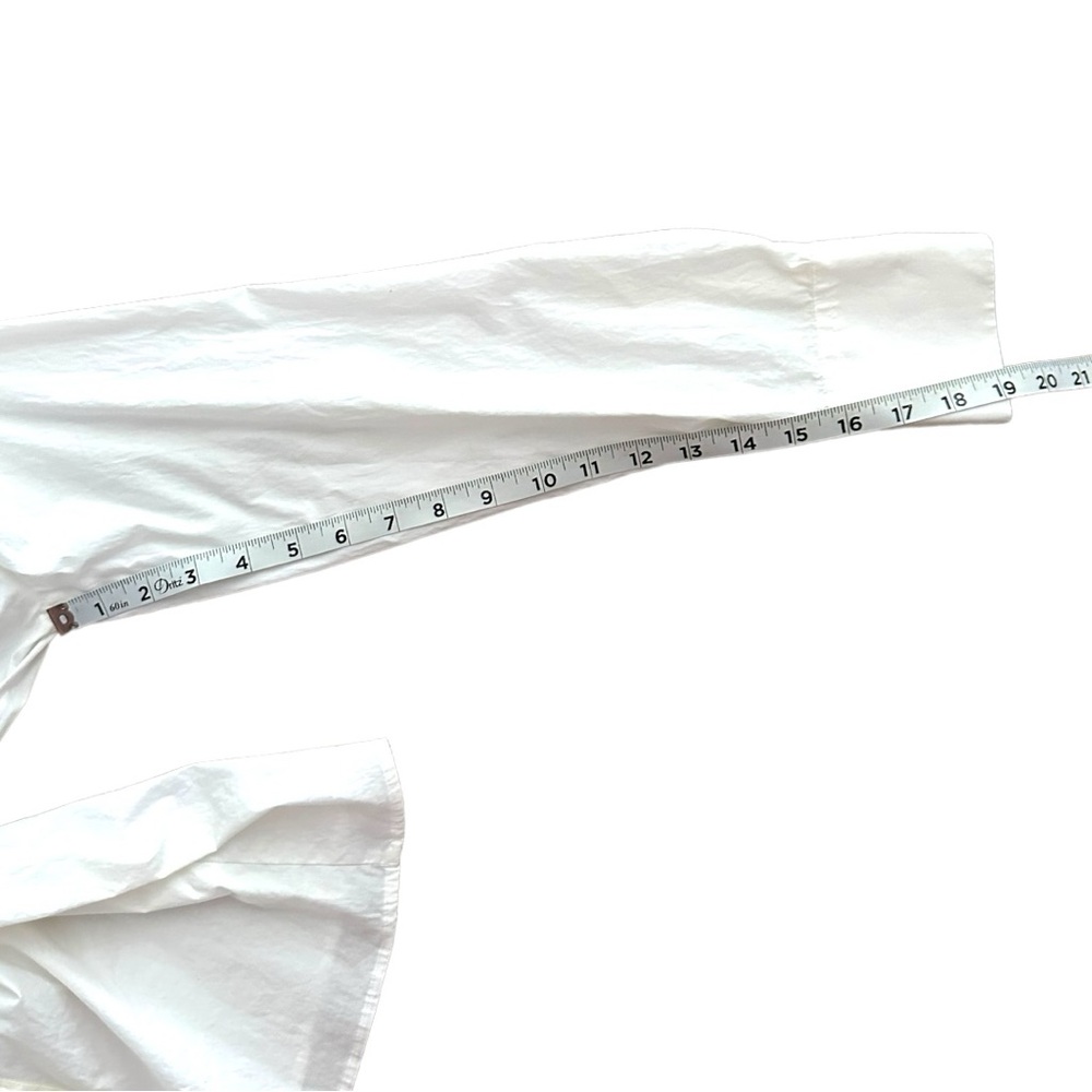 Elliott Lauren Womens Size 10 White Ruffleneck Classic Button Down Shirt - Picture 5 of 7